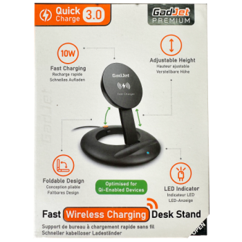 Gadjet Premium Fast Wireless Charging Desk Stand 