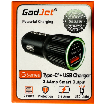 Gadjet Type-C & USB Car Charger 