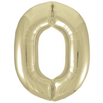 Unique Number 0 Gold Foil Balloon 34"