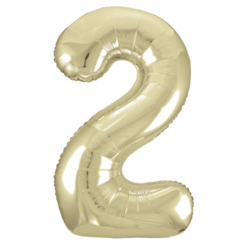 Unique Number 2 Gold Foil Balloon 34"