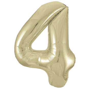 Unique Number 4 Gold Foil Balloon 34"