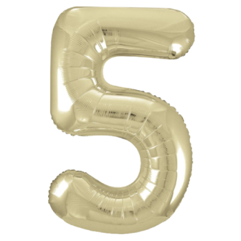 Unique Number 5 Gold Foil Balloon 34"