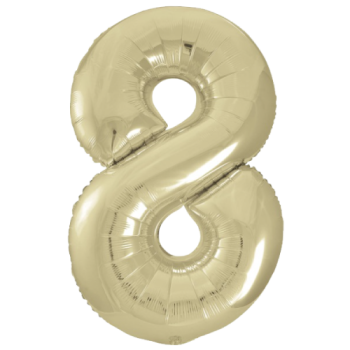 Unique Number 8 Gold Foil Balloon 34"