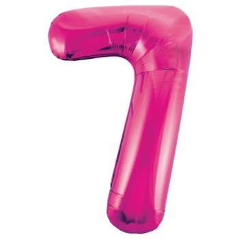 Unique Number 7 Hot Pink Foil Balloon 34"