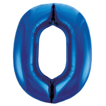 Unique Number 0 Royal Blue Foil Balloon 34"