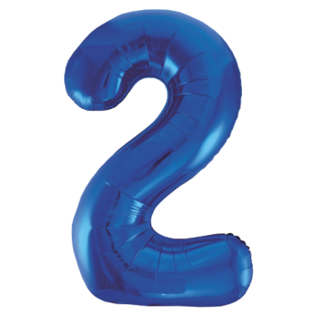 Unique Number 2 Royal Blue Foil Balloon 34"