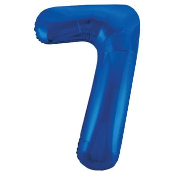 Unique Number 7 Royal Blue Foil Balloon 34"