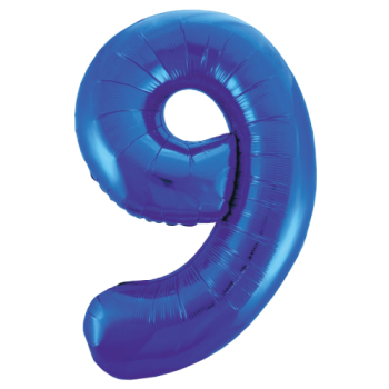 Unique Number 9 Royal Blue Foil Balloon 34"