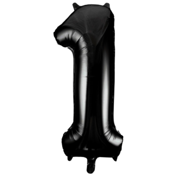 Unique Number 1 Black Foil Balloon 34"