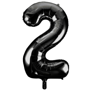 Unique Number 2 Black Foil Balloon 34"