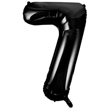 Unique Number 7 Black Foil Balloon 34"
