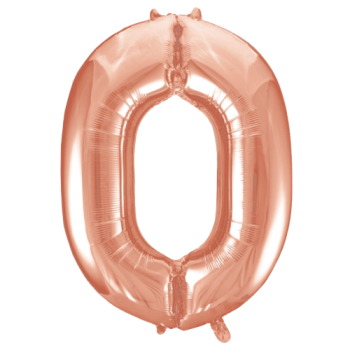 Unique Number 0 Rose Gold Foil Balloon 34"