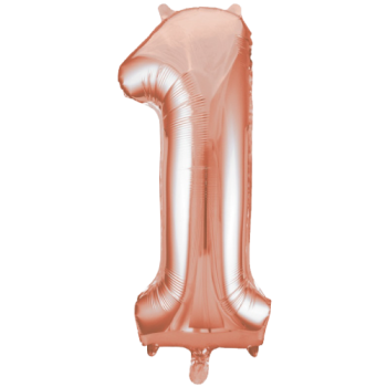 Unique Number 1 Rose Gold Foil Balloon 34"