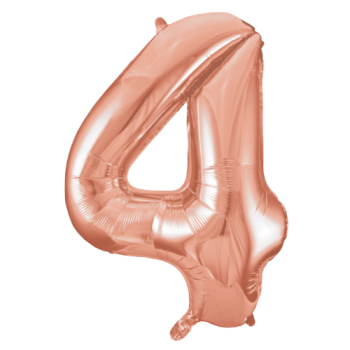 Unique Number 4 Rose Gold Foil Balloon 34"