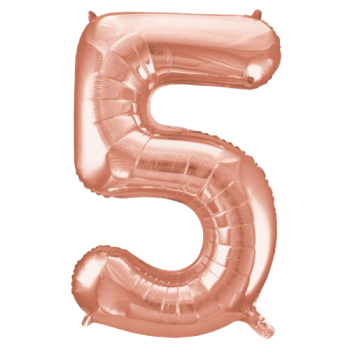 Unique Number 5 Rose Gold Foil Balloon 34"