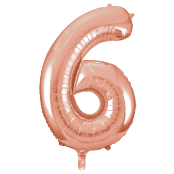 Unique Number 6 Rose Gold Foil Balloon 34"
