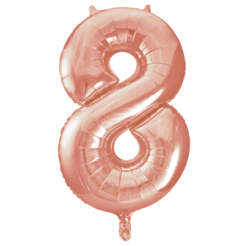Unique Number 8 Rose Gold Foil Balloon 34"