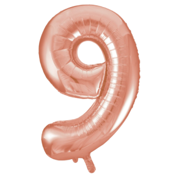 Unique Number 9 Rose Gold Foil Balloon 34"