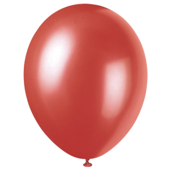 Unique Pearlized Flame Red 12in Premium Balloons 8pk 