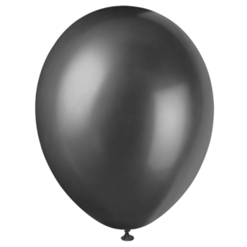 Unique Pearlized Ink Black 12in Premium Balloons 8pk 
