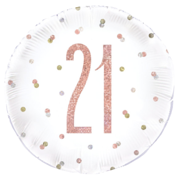 Unique Party Number 21 Rose Gold Glitz Foil Balloon 18in 