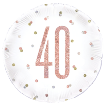 Unique Party Number 40 Rose Gold Glitz Foil Balloon 18in 