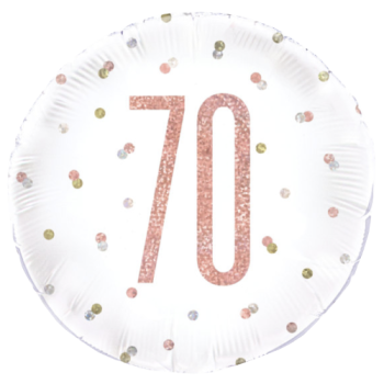 Unique Party Number 70 Rose Gold Glitz Foil Balloon 18in 