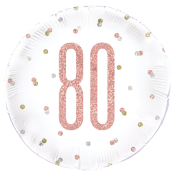 Unique Party Number 80 Rose Gold Glitz Foil Balloon 18in 