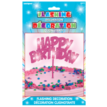 Unique Party Happy Birthday Pink Flashing Decoration 