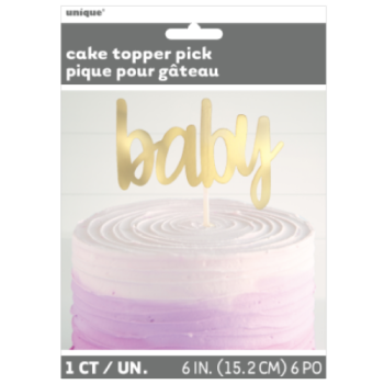 Unique Party Baby Gold Foil Cake Topper 