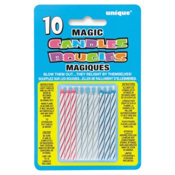 Magic Birthday Candles, Assorted Pack of 10