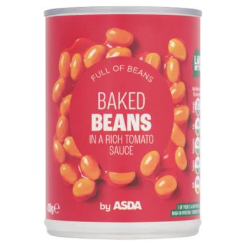 Asda Baked Beans in a Rich Tomato Sauce 410g