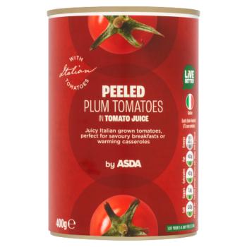 Asda Peeled Plum Tomatoes in Tomato Juice 400g