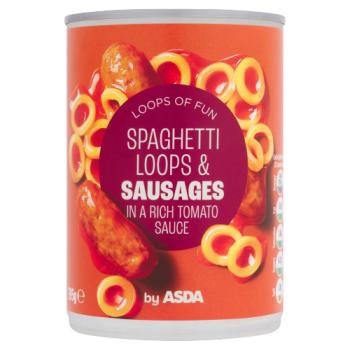 Asda Spaghetti Loops & Sausages in a Rich Tomato Sauce 395g