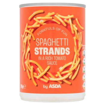 Asda Spaghetti Strands in Tomato Sauce 395g