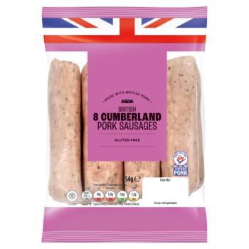 ASDA 8 Peppery Cumberland Pork Sausages 454g