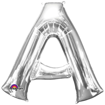Letter A SuperShape Silver Foil Balloon 34"