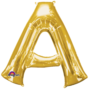 Letter A SuperShape Gold Foil Balloon 34"