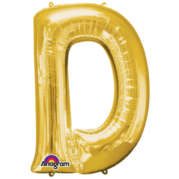 Letter D SuperShape Gold Foil Balloon 34"