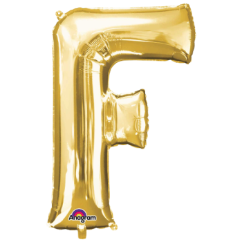 Letter F SuperShape Gold Foil Balloon 34"