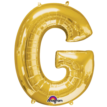 Letter G SuperShape Gold Foil Balloon 34"