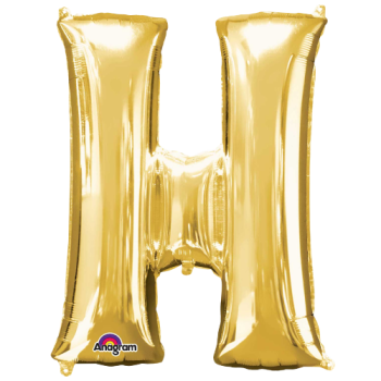 Letter H SuperShape Gold Foil Balloon 34"