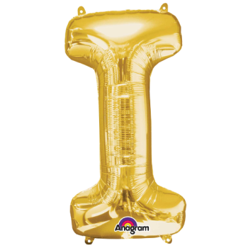 Letter I SuperShape Gold Foil Balloon 34"