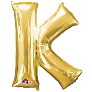 Letter K SuperShape Gold Foil Balloon 34"