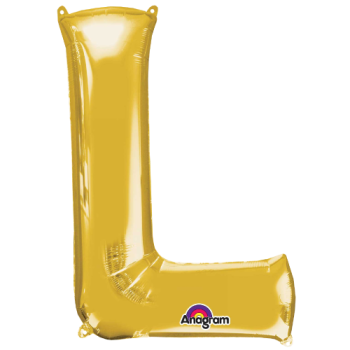 Letter L SuperShape Gold Foil Balloon 34"