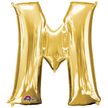 Letter M SuperShape Gold Foil Balloon 34"