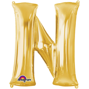 Letter N SuperShape Gold Foil Balloon 34"