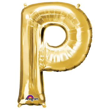 Letter P SuperShape Gold Foil Balloon 34"