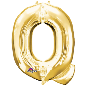 Letter Q SuperShape Gold Foil Balloon 34"