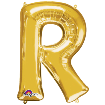 Letter R SuperShape Gold Foil Balloon 34"